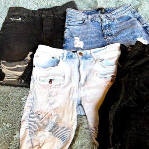 Mens Traffic Ripped Jean Shorts